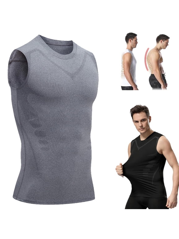Tourmaline Posture Corrector Vest,Ionic Shaping Sleeveless Shirt,Back Posture Corrector for Men, Ionic Shaping Vest for Men