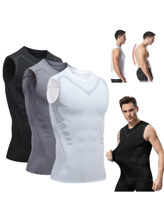 Tourmaline Posture Corrector Vest,Ionic Shaping Sleeveless Shirt,Back Posture Corrector for Men, Ionic Shaping Vest for Men