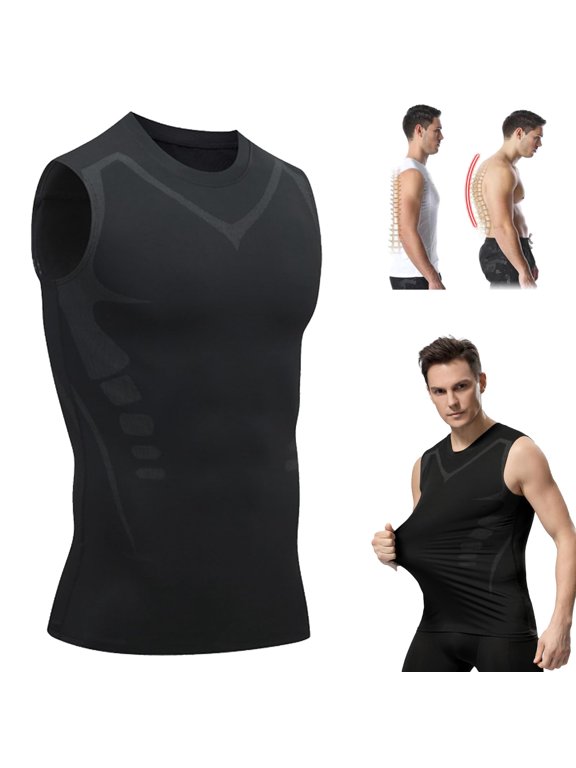 Tourmaline Posture Corrector Vest,Ionic Shaping Sleeveless Shirt,Back Posture Corrector for Men, Ionic Shaping Vest for Men