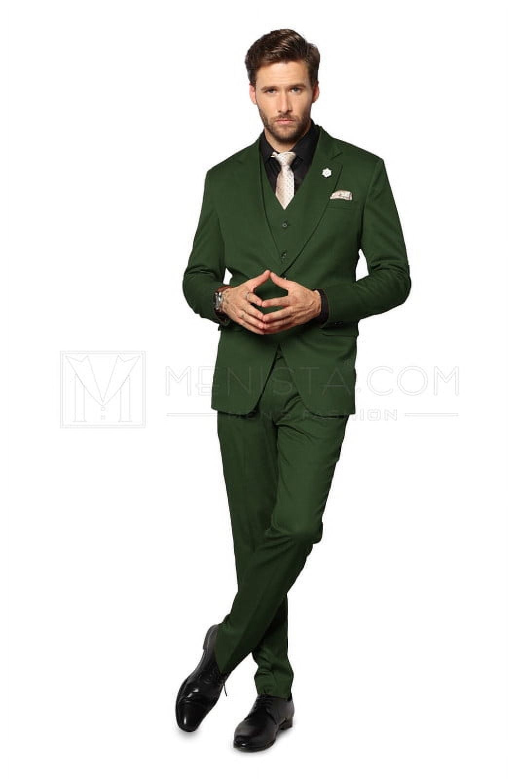 Menista Suit Premium Three Piece Green Mens Suit for Wedding, Engagement,  Prom, Groom wear and Groomsmen Suits - Walmart.com