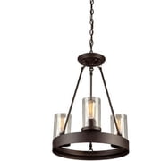 Menlo Park Three Light Chandelier - Dark Chocolate - Retro Style