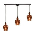 thumbnail image 1 of Menlow Park 3-Light Pendant in Oil Rubbed Bronze with Copper Plated Glass, 1 of 1