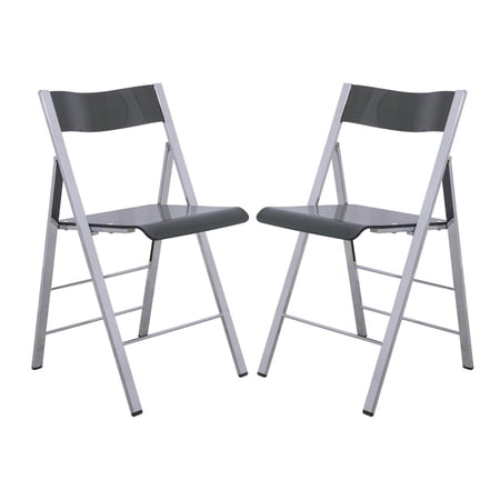 Menno Modern Acrylic Folding Chair, Set of 2 - Transparent Black