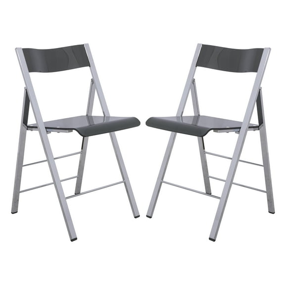 Menno Transparent Folding Chair – Lightweight Foldable Plastic Chair for Indoor & Outdoor Use, No Assembly Required, Ideal for Parties, Events, and Outdoor Gatherings in Transparent Black Set of 2