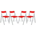 thumbnail image 1 of Menno Transparent Folding Chair – Lightweight Foldable Plastic Chair for Indoor & Outdoor Use, No Assembly Required, Ideal for Parties, Events, and Outdoor Gatherings in Transparent Red Set of 4, 1 of 8