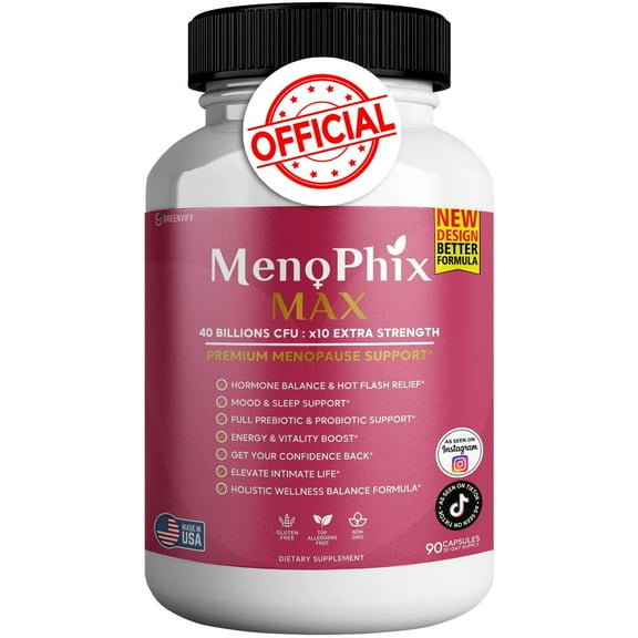 Menopause Support Supplement Extra Strength 40 Billion CFU Probiotics Hormonal Balance & Vitality, 90 Capsules