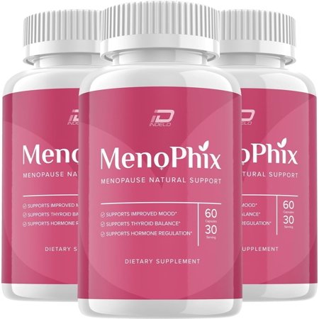MenoPhix Menopause Natural Support Capsules - MenoPhix Supplement, MenoPhix Menopause, MenoPhix Supplements for Women Natural Support, MenoPhix Reviews 3 Pack - 180 Capsules