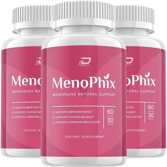 MenoPhix Menopause Natural Support Capsules - MenoPhix Supplement, MenoPhix Menopause, MenoPhix Supplements for Women Natural Support, MenoPhix Reviews 3 Pack - 180 Capsules