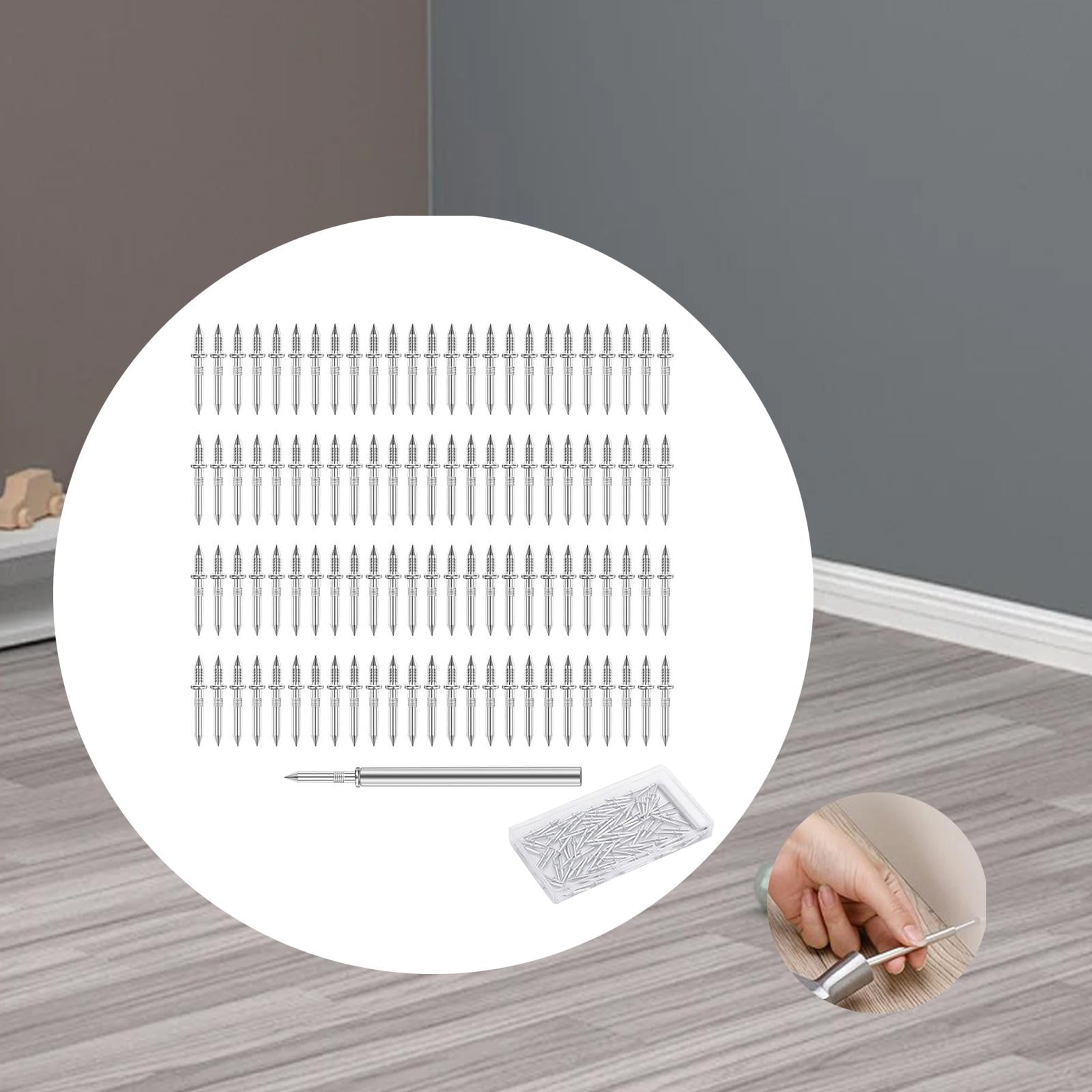 Menolana 100Pcs Double Head Skirting Thread Seamless Nails, Skirting Line without Marks Nail ...