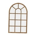 thumbnail image 1 of Menolana Arched Mirror Wall Art Simple Windowpane Arch Mirror,Decorative Mirror for Bathroom Farmhouse Entryway,Home Decor Brown, 1 of 8