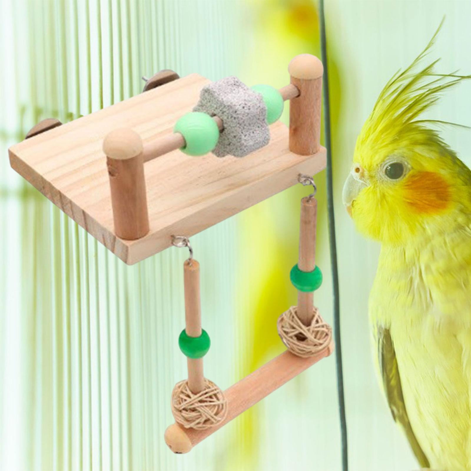 Picture of Menolana Bird Perch Platform, Cage Hanging Stand, Exercise Bird Cage ...