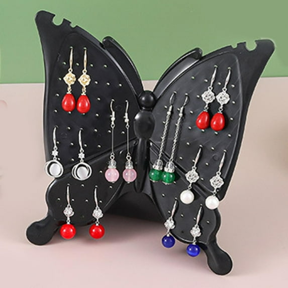 Menolana Butterfly Earring Holder Jewelry Organizer Ear Stud Holder, Stud Earrings Display Stand for Home, Store, Dresser, Anniversary black