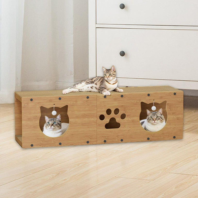 Menolana Cat Scratcher Tunnel Cat Scratching Lounge Scratch Resistant Furniture Protector Scratching Pad Interactive Toy Scratching Board