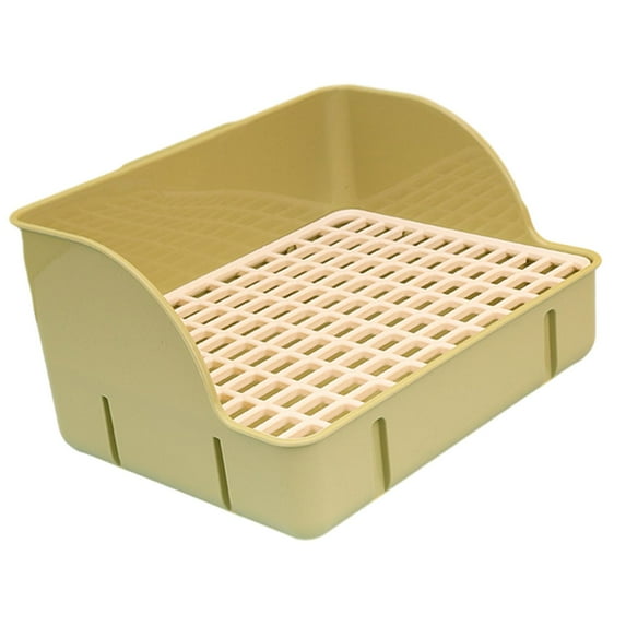 Menolana Rabbit Corner Litter Pan 29x22x15.5cm Potty Trainer Corner Toilet Box for Guinea Pigs Chinchillas Cage Accessories green pp mesh