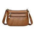 thumbnail image 1 of Menolana 2xLadies Cross Body Bag PU Leather Bag Shoulder Handbag Long Strap Brown, 1 of 11