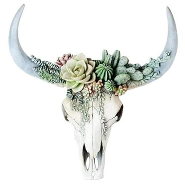Menolana Skull Faux Taxidermy Animal Bull Head Hanging Sculpture S