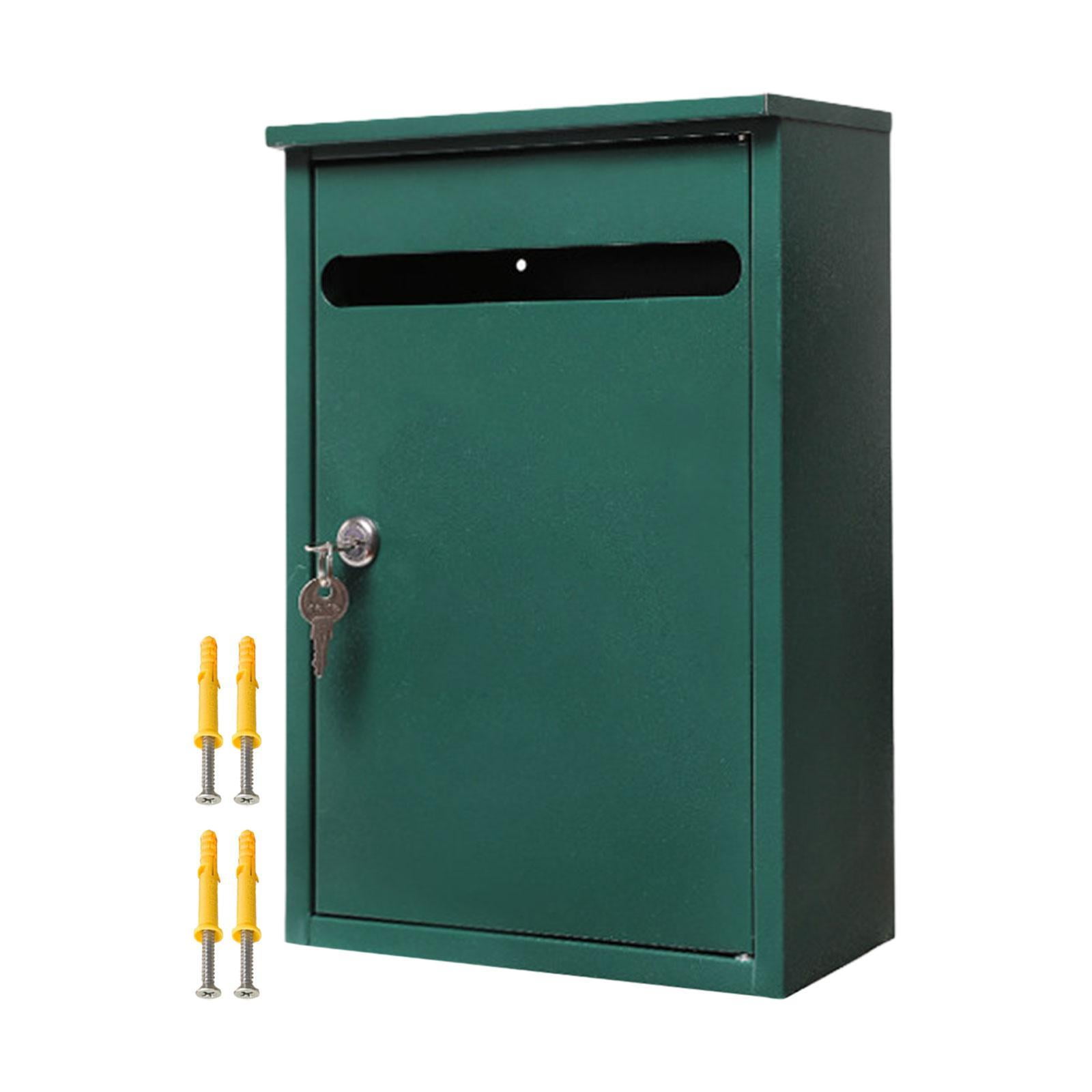 Menolana Wall Mount Locking Mailbox Metal Postbox Anti Ruse Entryway ...