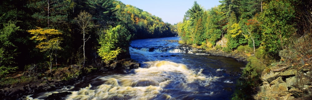 Menominee River at Piers Gorge Upper Peninsula of Michigan Michigan USA Canvas Art - Panoramic Images (36 x 12)