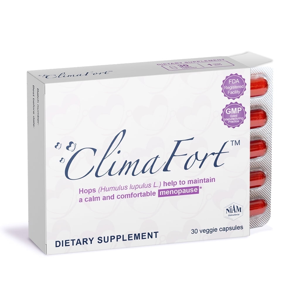 Menopause Relief Pills | Natural Relief for Hot Flashes, Night Sweats, Mood Swings & Hormone Balance | Hops, Vitamins, and Minerals | 30 Day Supply | 1 Capsule Daily | ClimaFort