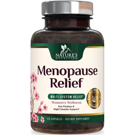 Menopause Supplement for Women - Natural Menopause Relief Support for Mild Hot Flashes & Night Sweats - Best Probiotics for Women, Dong Quai, Black Cohosh, Ashwagandha - Bottled in USA - 120 Capsules