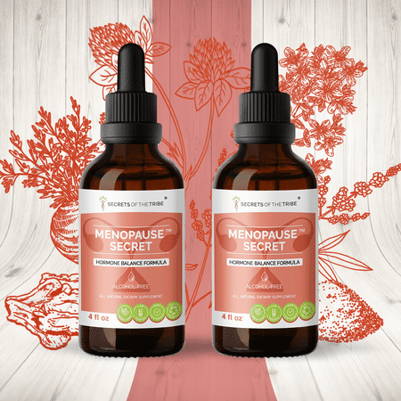 Menopause Secret Alcohol-FREE Extract, Tincture, Glycerite Black Cohosh, Vitex, Red Clover, Maca, Dong Quai, St. John's Wort. Hormone Balance Formula 2x4 oz