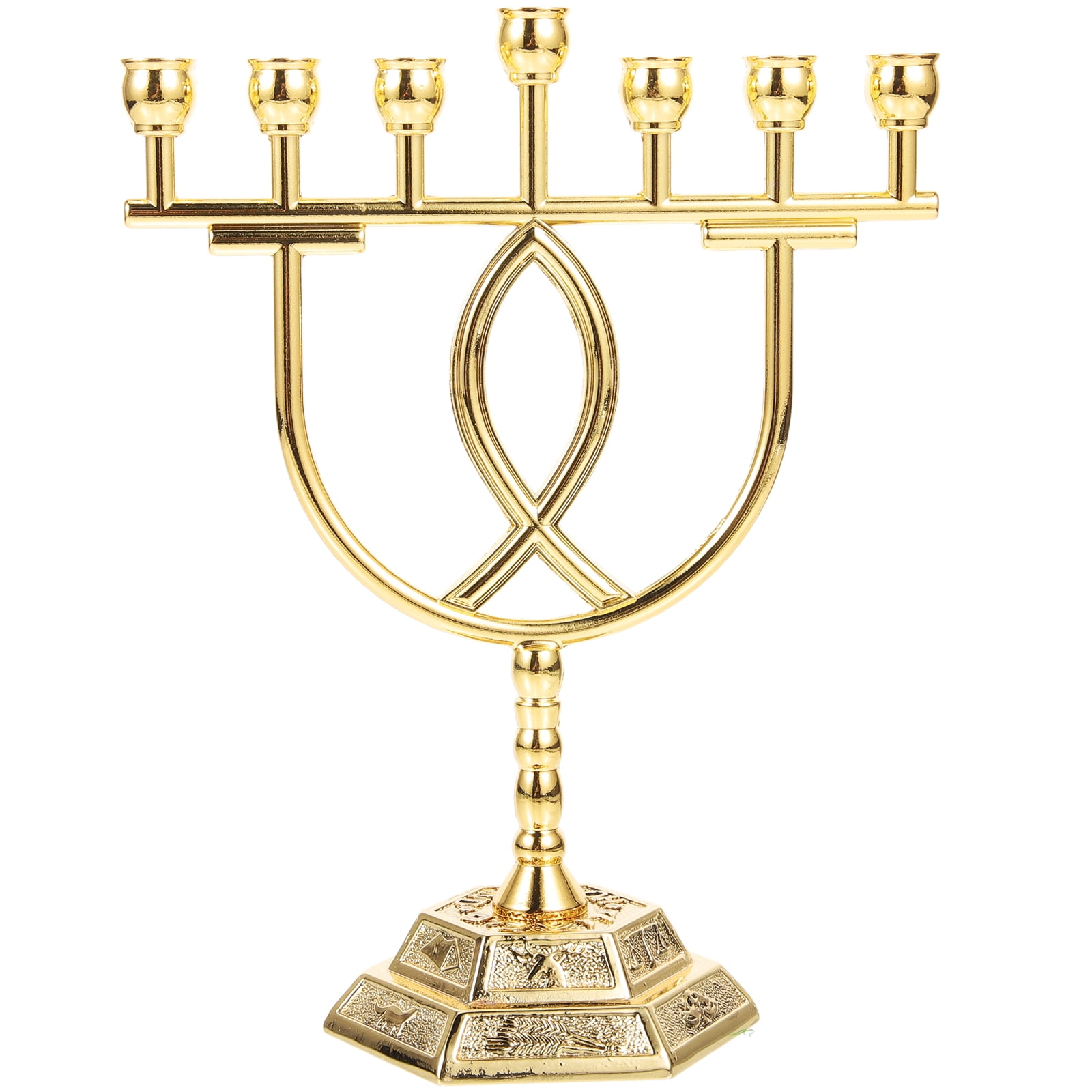 Menorah 7 Branch Religious Candlestick Metal Candlestick Tabletop