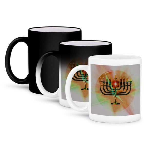 3dRose, MENORAH - ANTIQUE, 11oz Magic Transforming Mug