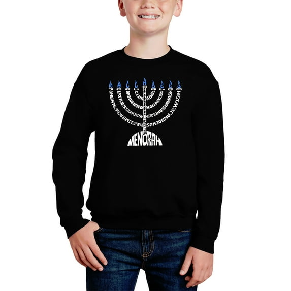 Menorah - Boy's Word Art Crewneck Sweatshirt