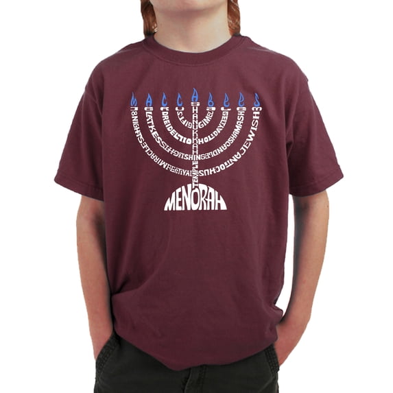 Menorah - Boy's Word Art T-Shirt