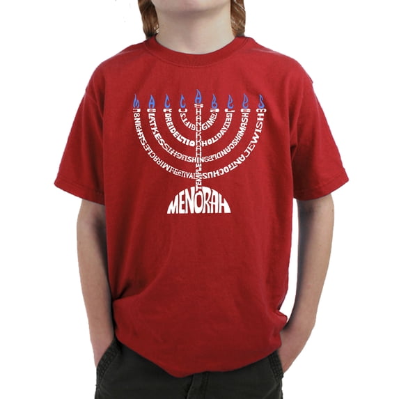 Menorah - Boy's Word Art T-Shirt