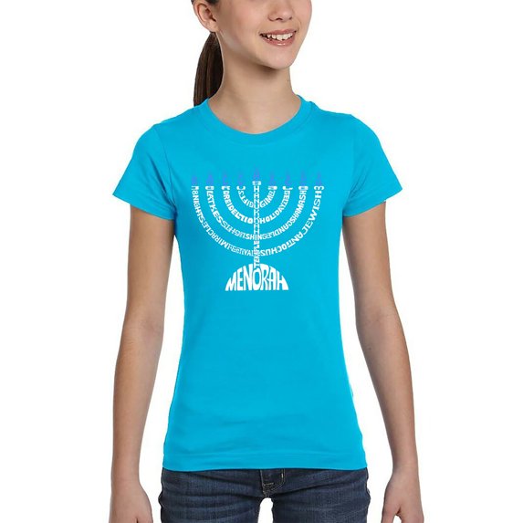 Menorah - Girl's Word Art T-Shirt