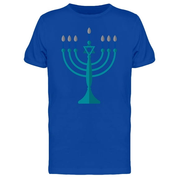 Menorah Hanukkah Candelabrum T-Shirt Men -Image by Shutterstock, Male Small