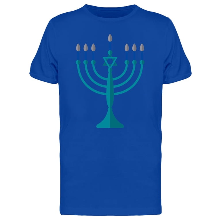 Menorah Hanukkah Candelabrum Blue T-Shirt photo 1