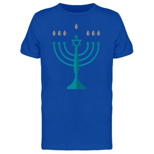 Menorah Hanukkah Candelabrum Blue T-Shirt