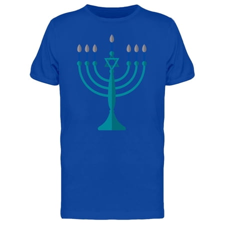 Menorah Hanukkah Candelabrum Blue T-Shirt