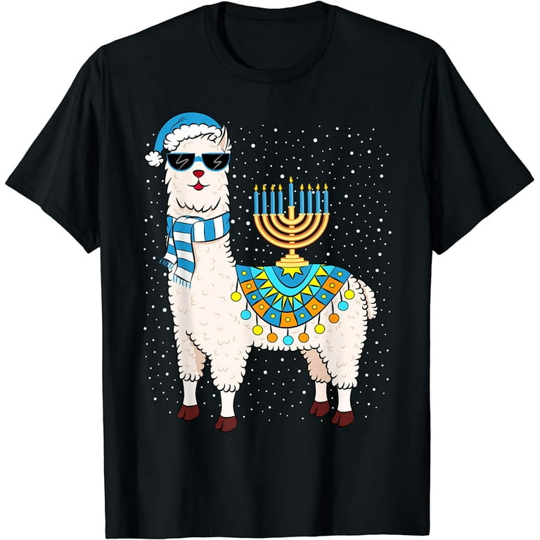 Menorah Hanukkah Llama T-Shirt Cute Alpaca Chanukah Gift Menorah Hanukkah Llama T-Shirt Cute Alpaca Chanukah Gift