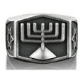 thumbnail image 1 of Menorah Jewish Pinky Signet Ring Men, Star Of David Ring in Oxidized Sterling Silver, Judaica Jewelry For Husband, Spiritual Ring For Men, 1 of 5