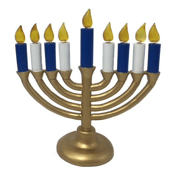 Menorah White And Blue Candles Hanukkah Chanukah Bobble
