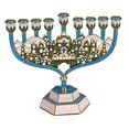 thumbnail image 1 of Menorah with Blue Color Finish, 1 of 2