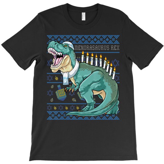 Menorasaurus Rex Menorah Dinosaur Hanukkah Rex Jewish Kids Themed Holiday G34280 Unisex T-Shirt, Up to Size 5XL