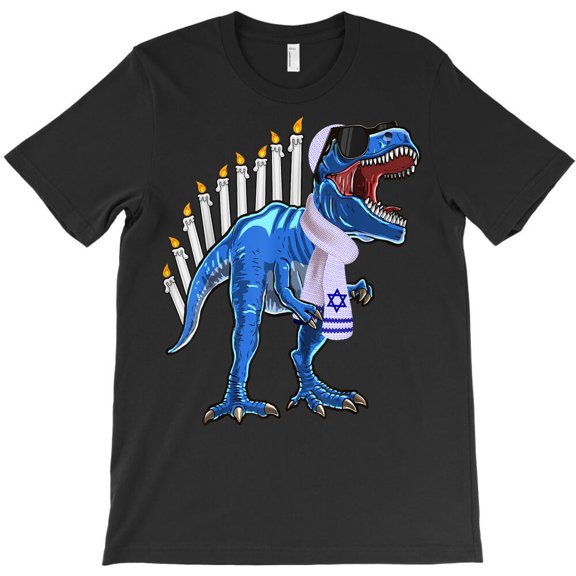 Menorasaurus Rex T-Rex Dinosaur Hanukkah Gift for Boys Themed G33832 Unisex T-Shirt, Up to Size 5XL