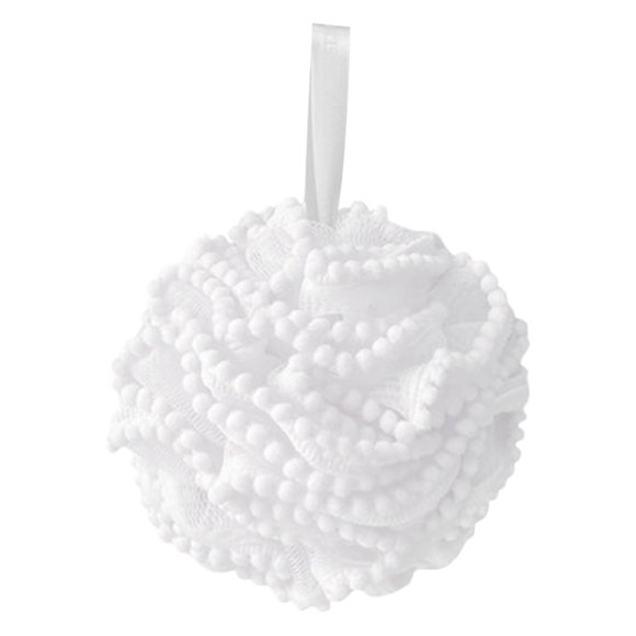 Menrkoo Bath Shower Loofah Sponge Pouf Body Wash ,Bath Sponge Shower Loofahs 80G Mesh Pouf Bath Scrunchies Body Wash Puff White Free Size