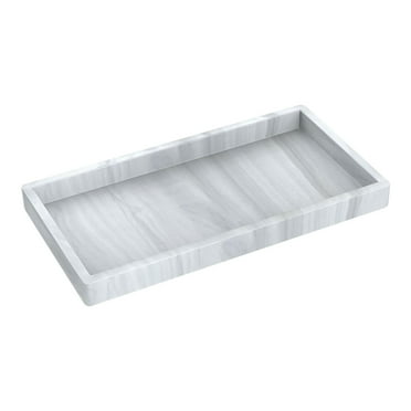 Menrkoo Bathroom Counter Tray Vanity Tray Shatterproof Flexible Bathroom Tray Kitchen Sink Tray For Soap Bottles, Key Trinket Ring Tray B