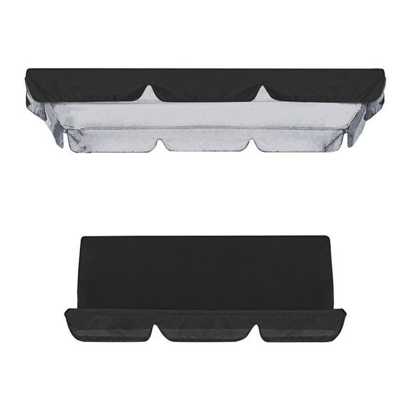 Menrkoo Cloth, Garden Seat Replacement, Double Replacement, Outdoor Patio Ham-Mock Seat Cover Black