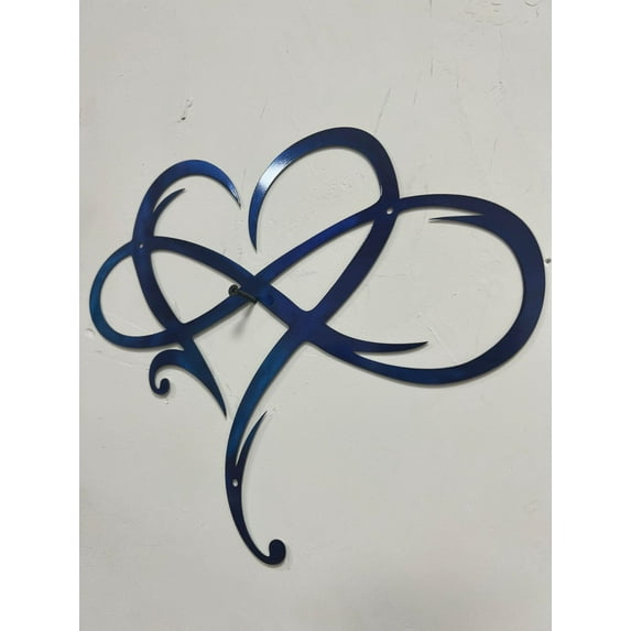 Menrkoo Eternal Wrought Iron Decoration Indoor Ornaments Metal Wall Decoration Infinitys Heart-Steel Wall Decor Metal Wall Art 17*20cm