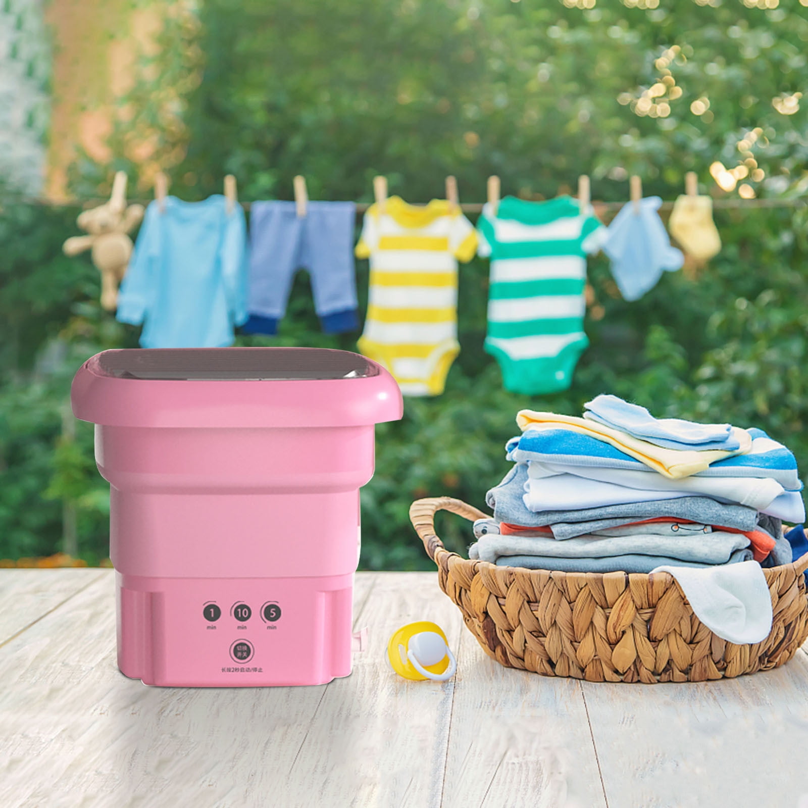 Menrkoo Folding Small Washing Machine Underwear Washing Machine