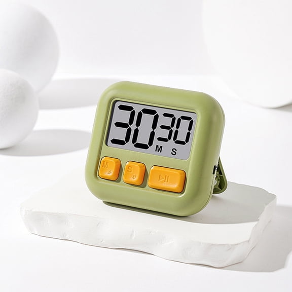 Menrkoo Lcd Digital Kitchen Timer With Magnetic Countup Timer With Stand Time Management Alarm Clock Counter Army Green Free Size