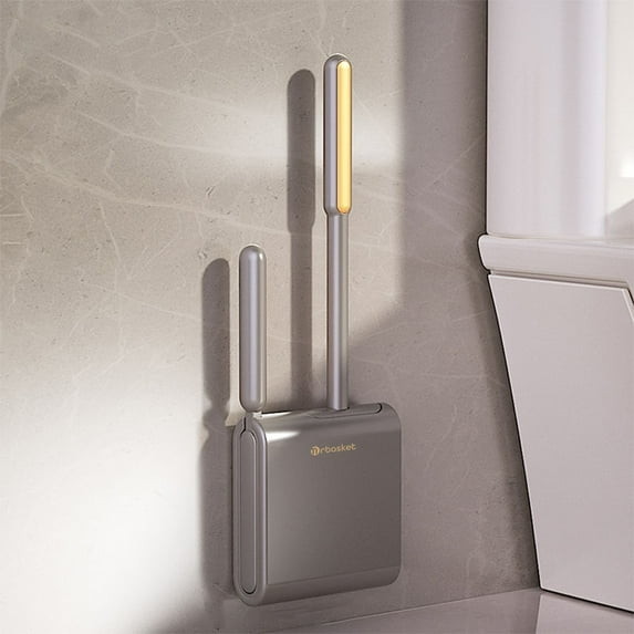 Toilet Bowl Brush And Holder With 2 Type Brush(Rubber Brush + Slit Brush) Toilet Bowl Brush Clean Every Corner Of The Toilet