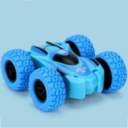 Menrkoo Toys for Kids Double-Sided Inertial Car 360-Degree Rotating Radio Control Cars, Blue