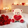 thumbnail image 1 of Menrkoo Valentines Teddy Bear Stuffed Animal With Red Heart, I Love You Small Teddy Bears Plush In Bulk, 12" Valentines Bear Gift For Gift, Girlfriend, Girls,Kids, Decorations White 12Inch, 1 of 9